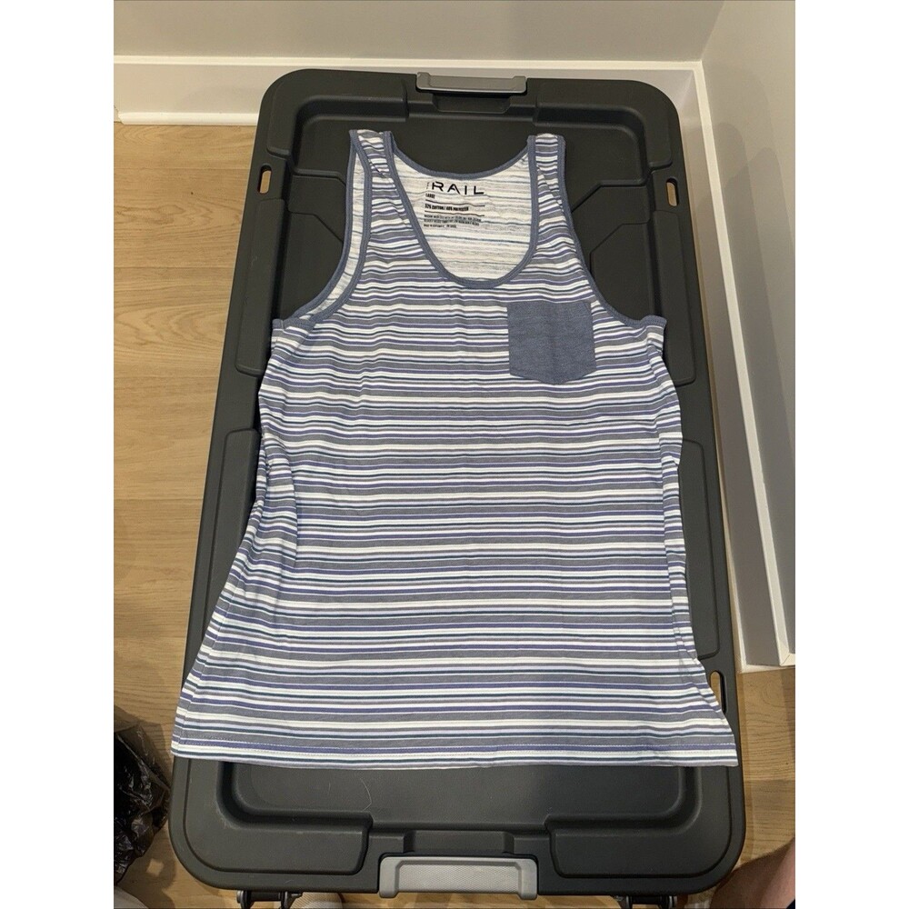 The Rail Striped Tank Top Large Blue White - Preowned - Good condition
